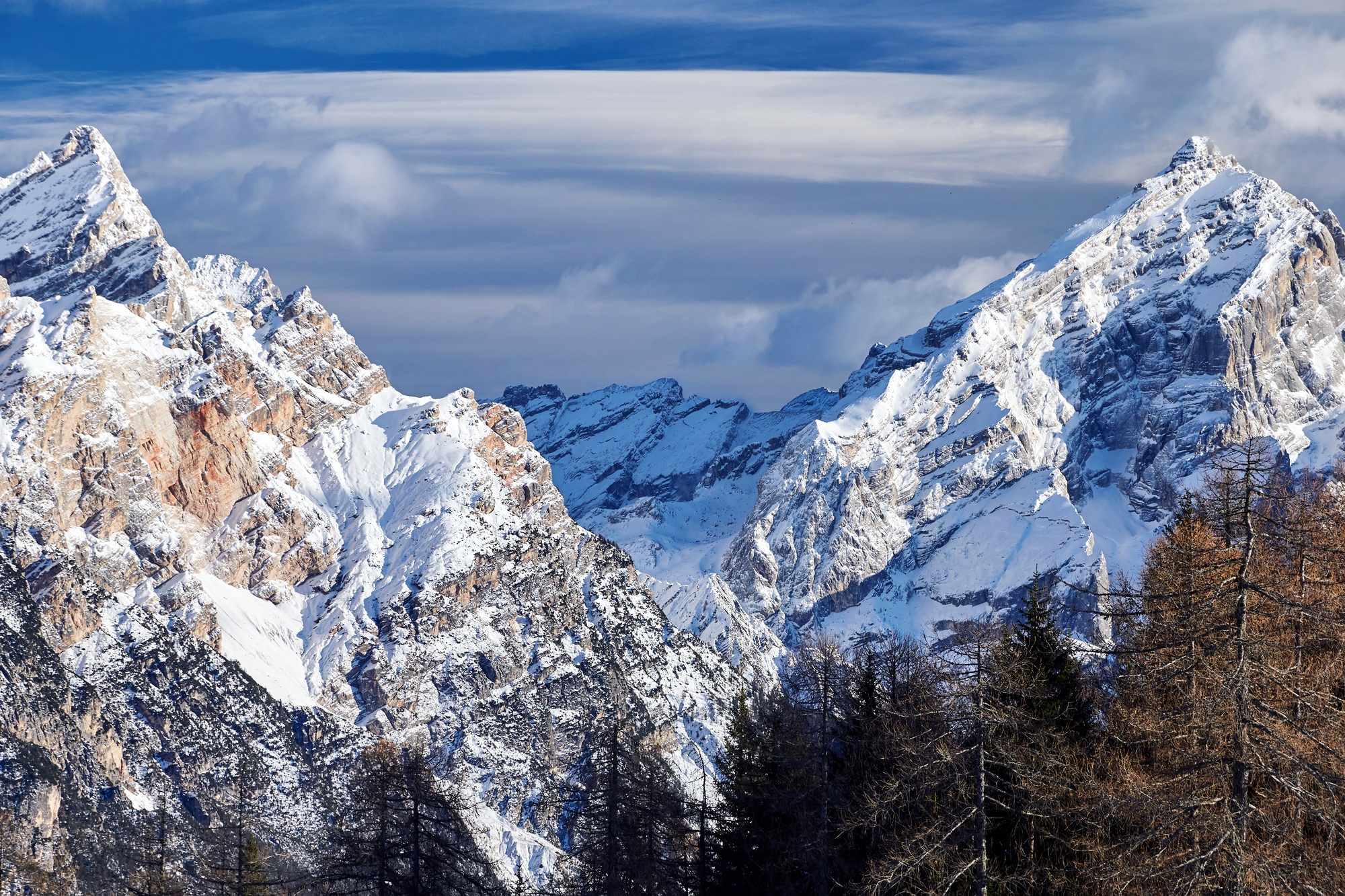 Close up shot of Cortina d'Ampezzo mountains