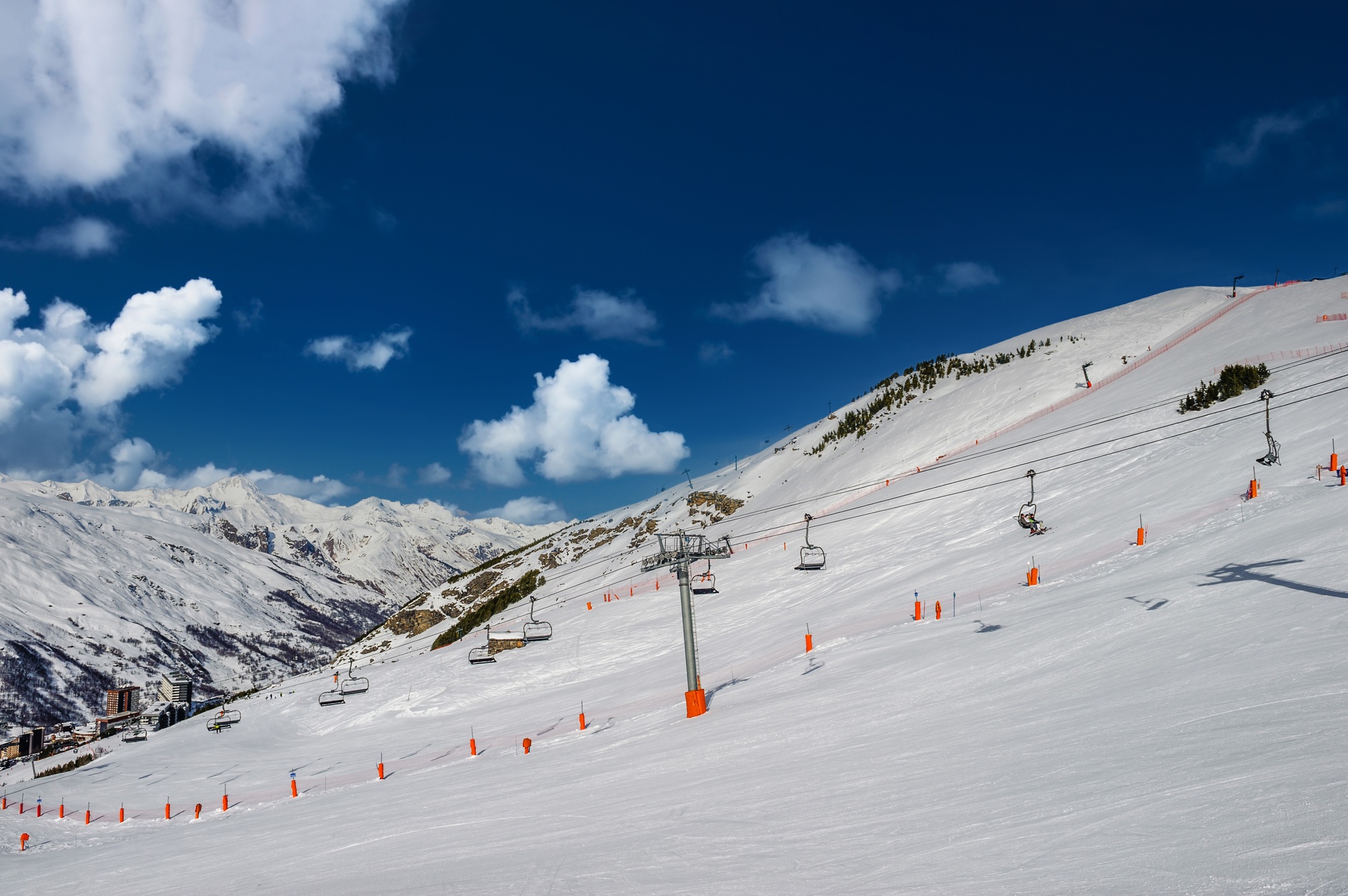 Mountains with snow in winter