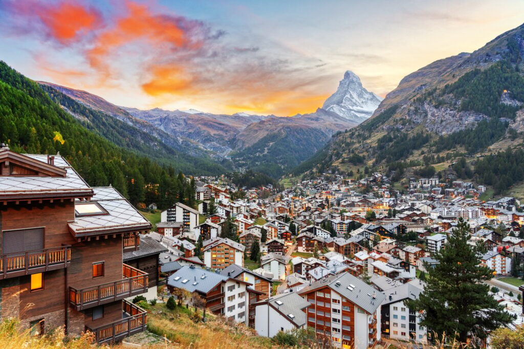 Zermatt, Switzerland Alpine Village with the Matterhorn